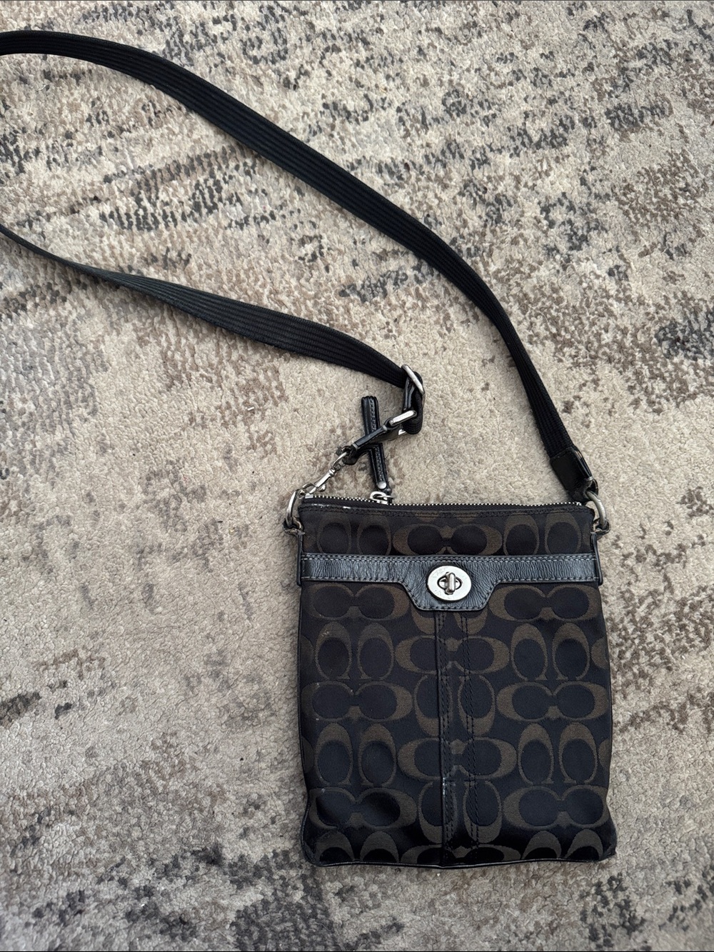 Coach Black Signature Canvas Crossbody Messenger